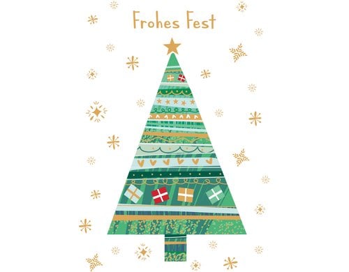 ABC Weihnachtskarten-Set Format A6, 105 x 148 mm, 5 Stück