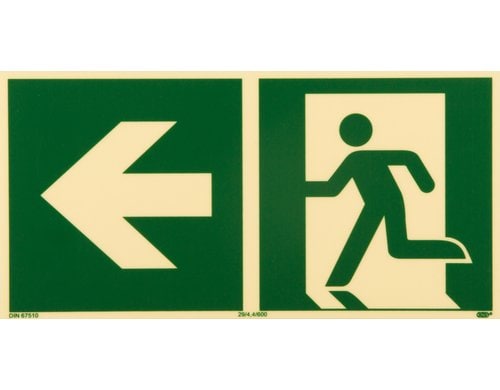 P.R.O. Rettungsweg links Piktogramm 150x300 mm