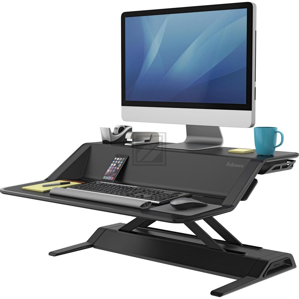 Fellowes Sitz-Steh Workstation Lotus schwarz, Gegengewicht-Technologie