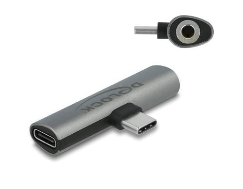 Delock Audio Adapter USB Type-C zu Klinkenbuchse und USB Type-C PD, grau