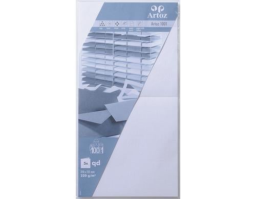 Artoz Blankokarte 1001 15.5x15.5cm 220 gm2, blütenweiss, 5 Blatt