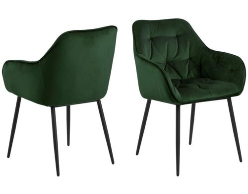 AC Design Esszimmerstuhl Brooke VIC 2 Stück Stahl/Textil, Forest Green