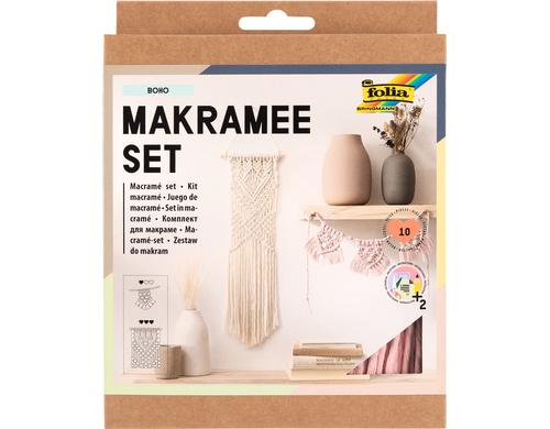 Folia Bastelset Makramee Boho Wandbehang und Wimpel-Girlande
