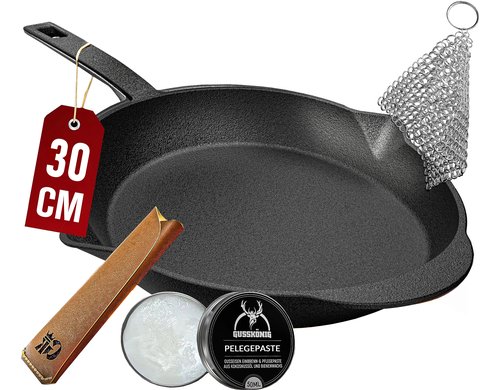 Bratpfanne 30 cm mit Ledergriff