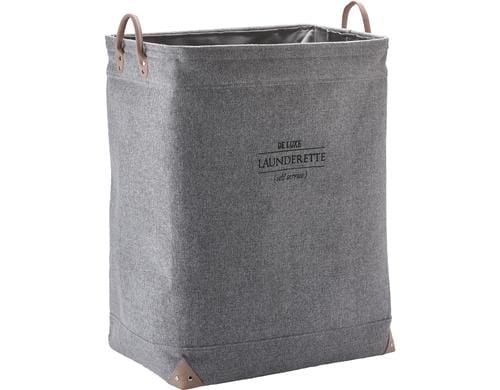 Aquanova Wäschekorb Lubin, Grau 50x35x65 cm, 113 L, Innenfutter waschbar