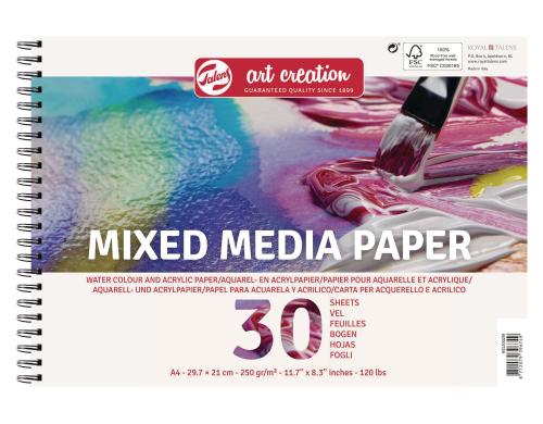 Talens Künstlerpapier Mixed Media A4 250g/m2, 30 Bogen, Ringbuch