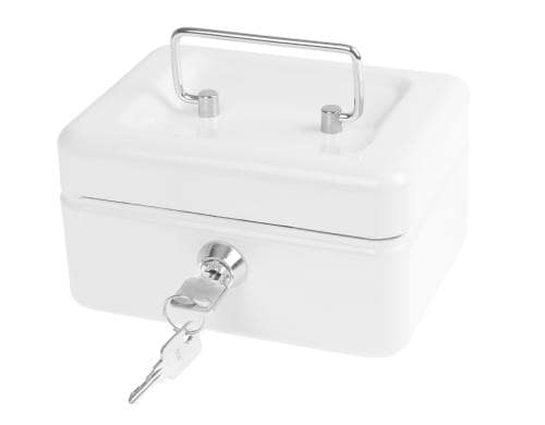 Wedo Geldkassette, 15.2x11.5x8.0cm 4 Fächer, weiss