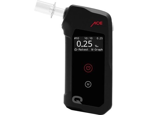 ACE Q Polizeigenauer Alkoholtester Mit 10'000 Test Speicher, OLED-Display,