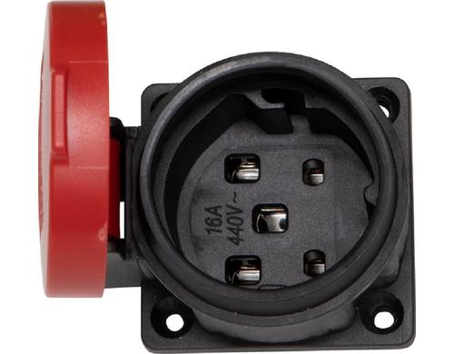 Brennenstuhl Einbaudose T25 IP55, 400V/16A,Deckel rot, Typ S0716