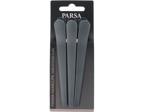 PARSA Frisier-Haarclips, grau 4 Stück, 9 cm