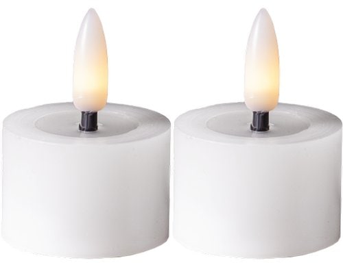 Star Trading LED Teelicht 2 Pack Flow Indoor, Weiss, 5cm  Höhe, Timerfunktion
