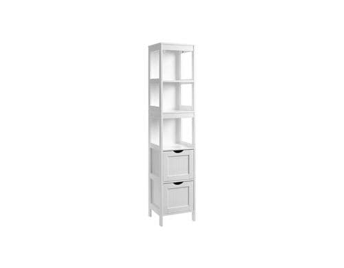 Vasagle Schrank Landhausstil, Weiss MDF, 30x30x141.5 cm, Traglast max. 15 kg