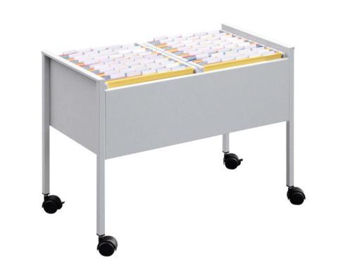 Durable Hängemappenwagen Economy 100 DUO A4 Hängemappen A4 mit 4 Rollen, silber