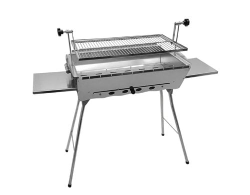 Mangal Edelstahl Astana 2mm rostfrei Schaschlikgrill mit verstellbarem Rost