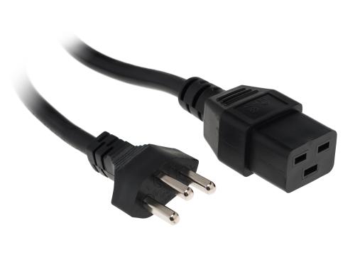 Netzkabel T23 - C19, schwarz 5m Kabel, H05VV-F 3G1.5mm