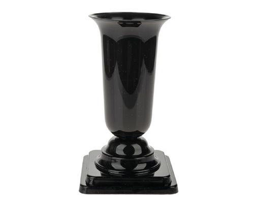 Opiflor Grabvase Dama, Schwarz Kunststoff, Gesamthöhe 27 cm