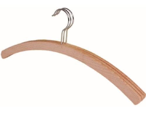 Edi Baur Kleiderbügel ohne Steg, Trio Set Buchenholz, 42x15.x2.5cm