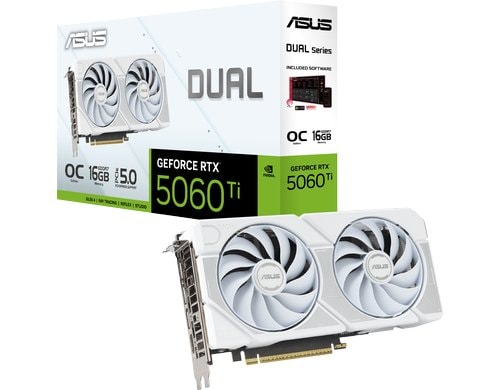 ASUS DUAL RTX5060TI O16G WHITE, GDDR7 GeForce RTX5060Ti, 3x DP, 1x HDMI