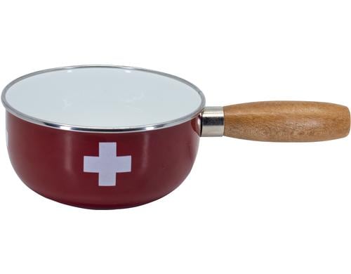 Nouvel Emaillecaquelon mit Holzgriff Ø16 cm 0.65 Liter, induktionstauglich