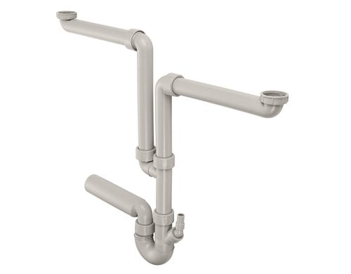GEBERIT Spültisch-Garnitur grau 2-teilig, Ø 56 mm