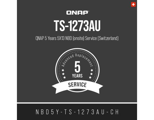 QNAP 5 Jahre 5X13 NBD (onsite) Service (CH) NBD5Y-TS-1273AU-CH, Electronic copy