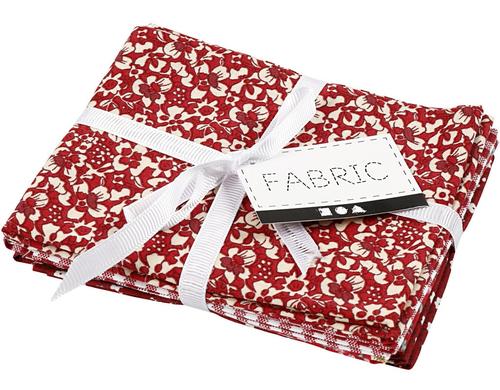 Creativ Company Stoffpaket Patchwork rot 45 x 55 cm, 10 g/qm, 4 Stück