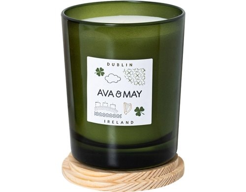 AVA & MAY Duftkerze Dublin,180 g 8x8x10 cm, 100% Sojawachs, 40h Brenndauer