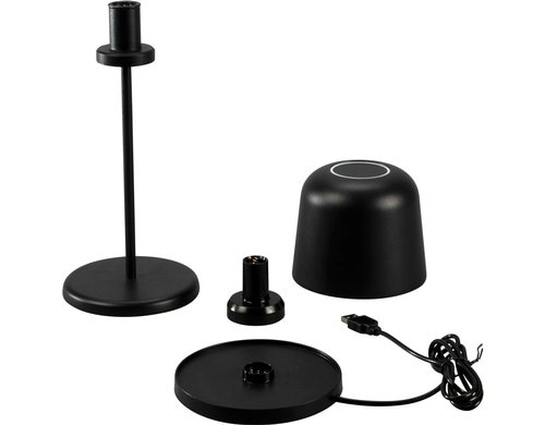 Konstsmide Biot USB-Tischleuchte Schwarz LED 2200/2700K, Dimmbar / IP54