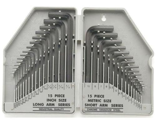 Perel 1613-30 Innensechskant-Schlüsselsatz 30 Stück Metrisch und Zoll