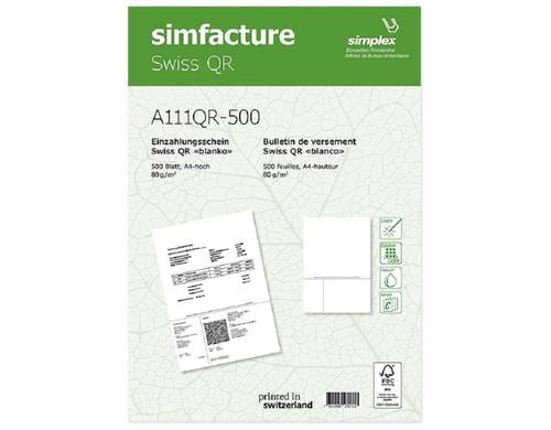 Simplex Simfacture Swiss QR FSC, 500 Stk 80 g/m²,  500 Blatt