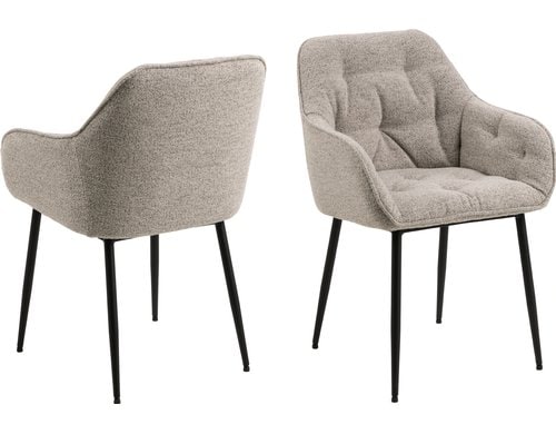 AC Design Esszimmerst. Brooke Monza1 2 Stk. Stahl/Textil, Beige