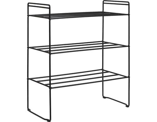 House Nordic Swansea Shoe Rack Schwarz 3 Ablagen, 49.5x25x60cm