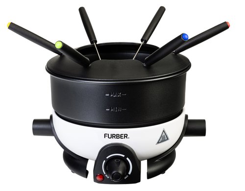 FURBER Fondue-Set 6 Person 6 Pers., Edelstahl, 650 Watt