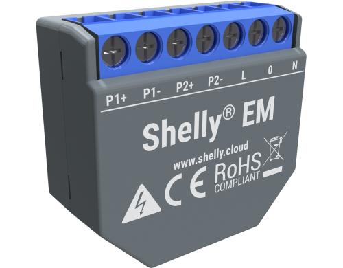 Shelly EM WiFi-Energy Meter WLAN Leistungsmessgerät, für bis 2x 120A