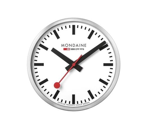 Mondaine Wanduhr Smart stop2go,WiFi 25cm Aluminium, Analoguhr, Quarz Uhrwerk