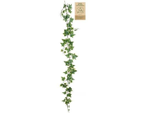 Botanic-Haus Efeugirlande, Grün-Weiss 150x20 cm (LxB), recycelter Kunststoff