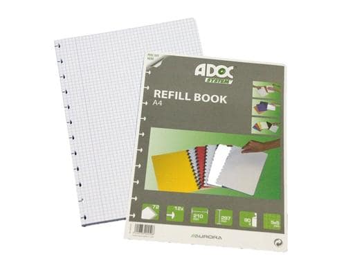 Adoc Ringheft Pap-Ex Ersatzblätter A4, 5 mm kariert, 72 Stk