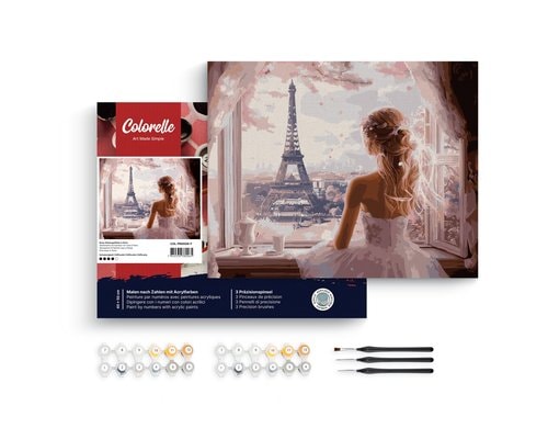 Colorelle MNZ Glücksgefühle Paris gesp. Leinwand, Pinsel, Acrylfarben, ab 14J