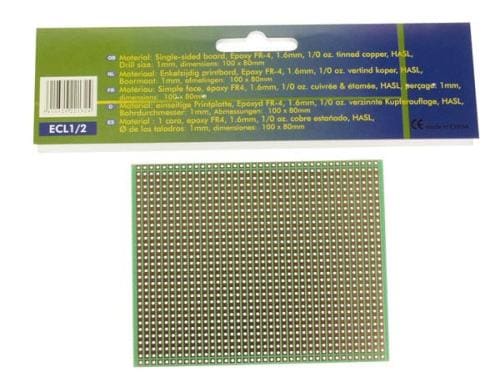 Velleman ECL1/2 Europlatine  Lötstreifen 100x80mm, FR-4, einseitig