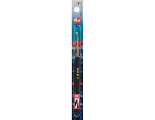 Prym Woll-Häkelnadeln, Soft-Griff Alu silber, 3.5 mm x 14 cm, Karte