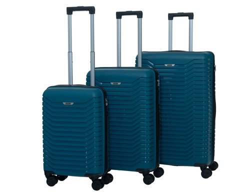 KOOR Koffer 3er Set petrol 3-er Set, PP, TSA Lock, petrol