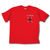 Hochwertiges T-Shirt mit X-Fresh energy Stickerei hinten und vorne / rot / Groesse S /  100% Baumwolle