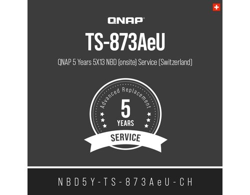 QNAP 5 Jahre 5X13 NBD (onsite) Service (CH) NBD5Y-TS-873AeU-CH, Electronic copy