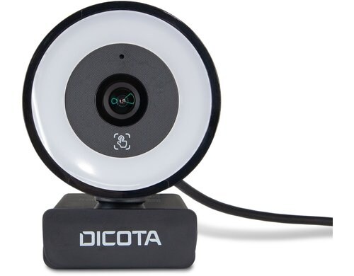 Dicota Webcam mit Ringlicht 5MP 3-stufige Ringlicht-Beleuchtung