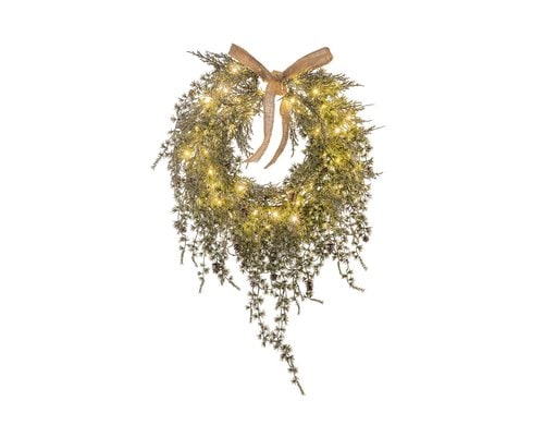 STT LED Kranz Pine wreath 50 LED, ww, D40cm, Timer 6/18, indoor