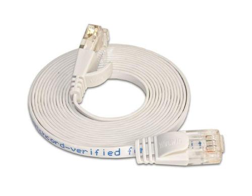 Wirewin Slim Patchkabel: UTP, 10m, weiss Cat.6, AWG36, Klinkenschutz, Längenaufdruck