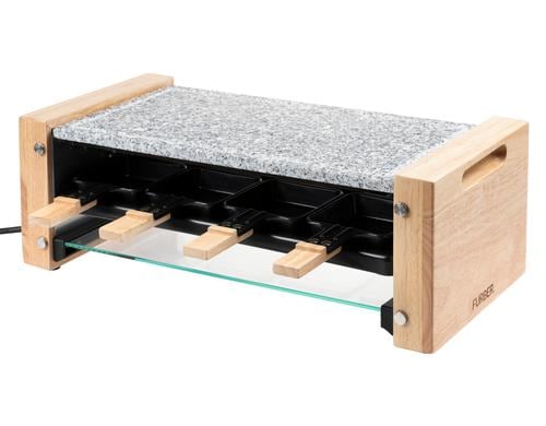 FURBER Raclette-Grill 8P Holz/Stein 8 Personen, 1200W, Holzseiten, Steinplatte