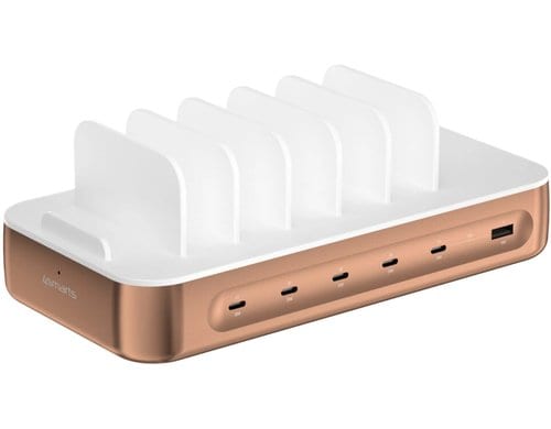 4smarts Ladestation Team inkl. 6 Kabel 5x USB-C, 1x USB-A, Kupfer