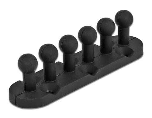 Delock Kabelhalter Schraubbar, 6 Stück Für einen Kabeldurchmesser bis 5 mm
