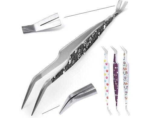 Helperfect Zeckenentferner schwarz Zeckenzange, Zecken Zange,